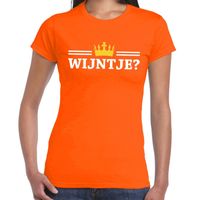 Oranje Wijntje en kroon shirt dames