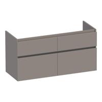 Brauer Delight - Onderkast - 120 cm - met 4 Softclose Lades Greeploos en 2 Sifon Uitsparingen - Mat Taupe