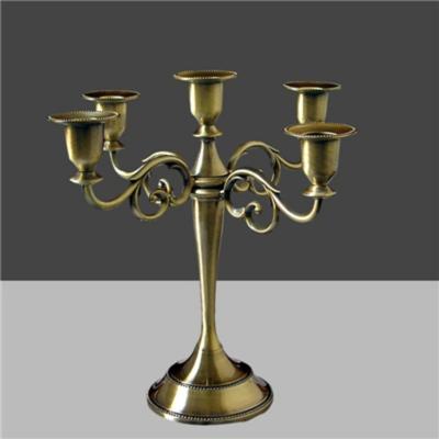 Retro kandelaar Home Decoratie woonkamer Cafe thema restaurant sieraden kaarslicht diner rekwisieten geschenken stijl: brons-5 armen