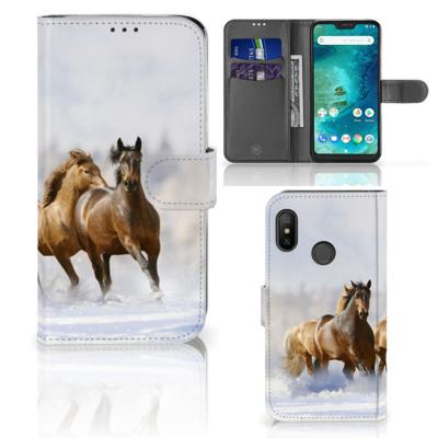 Xiaomi Mi A2 Lite | Telefoonhoesje | Met pasjeshouder | Paarden