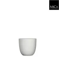 Mica Decorations tusca ronde pot mat wit maat in cm: 13 x 14