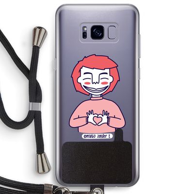Hartje: Samsung Galaxy S8 Plus Transparant Hoesje met koord