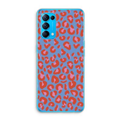 Leopard blue: Oppo Find X3 Lite Transparant Hoesje
