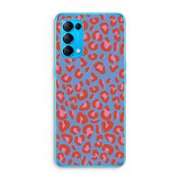 Leopard blue: Oppo Find X3 Lite Transparant Hoesje