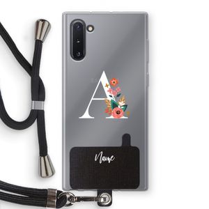 Pink Bouquet: Samsung Galaxy Note 10 Transparant Hoesje met koord