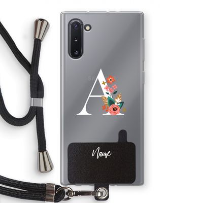 Pink Bouquet: Samsung Galaxy Note 10 Transparant Hoesje met koord