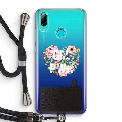 GRL PWR Flower: Huawei P Smart (2019) Transparant Hoesje met koord