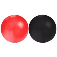 Bellatio Decorations groot formaat ballonnen - 10x - rood en zwart - met diameter 60 cm