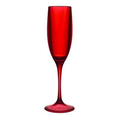 Home Deco Factory Champagneglas - 13 cl - rood - kunststof - vaatwasserbestendig