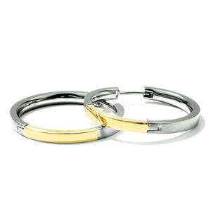 Boccia 0517-02 Oorringen titanium zilver- en goudkleurig 2,7 x 24 mm