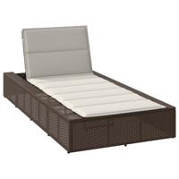 Ligbed met zwevend kussen poly rattan bruin