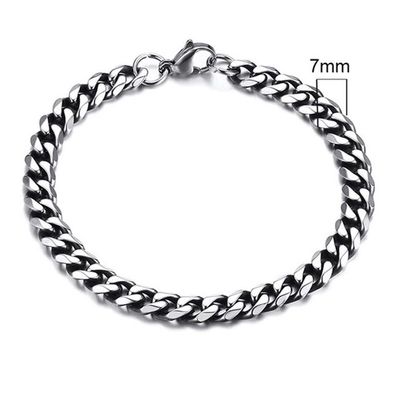 Stalen heren armband LGT JWLS Gourmet schakel Vintage 7mm-21cm