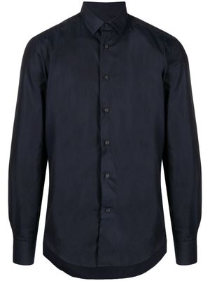 Lanvin chemise en coton à col italien - Bleu
