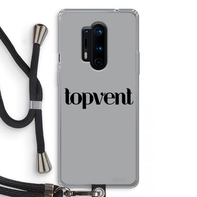 Topvent Grijs Zwart: OnePlus 8 Pro Transparant Hoesje met koord