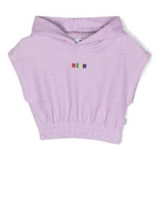 MSGM Kids haut à logo brodé - Violet