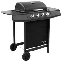 VidaXL Gasbarbecue-grill met 4 branders zwart - thumbnail