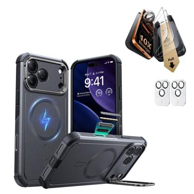 iPhone 17 Pro Bundle Cyber Tough Magnetic Case (Camera Control, Stash Stand) and Armorite Pro Screen Protector - Space Gray iPhone 17 Pro Bundle Cyber Tough Magnetic Case (Camera Control, Stash Stand) and Armorite Pro Screen Protector - Space Gray