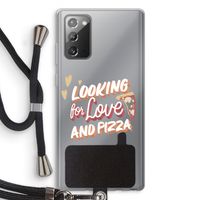 Pizza is the answer: Samsung Galaxy Note 20 / Note 20 5G Transparant Hoesje met koord