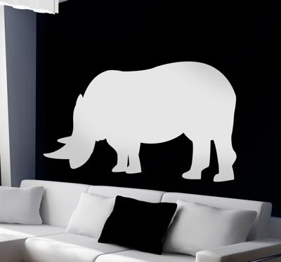 Sticker silhouette neushoorn