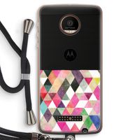 Gekleurde driehoekjes: Motorola Moto Z Force Transparant Hoesje met koord