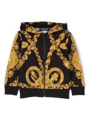 Versace Kids hoodie en coton à imprimé Barocco - Noir Versace Kids hoodie en coton à imprimé Barocco - Noir
