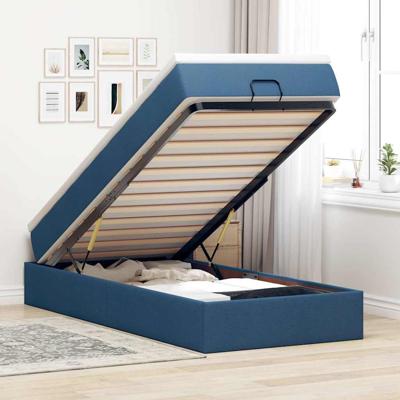 Ottoman bed met matras 90x190cm stof blauw