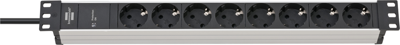 Brennenstuhl Alu-Line 19" overspanningsbeveiliging 19.500 A 8-voudig 2m H05VV-F3G1,5 - 1390007308
