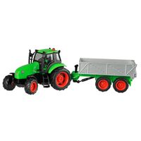 Kids Globe Globe Globe Tractor met Aanhanger Licht & Geluid 1:32