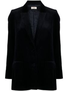 Zadig&Voltaire blazer boutonné Viva en velours - Bleu