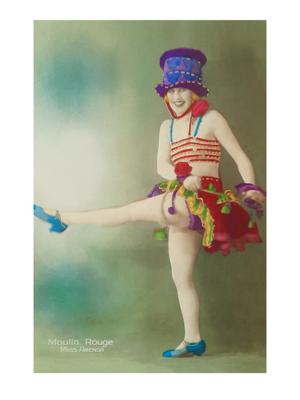 Kunstdruk - Moulin Rouge Miss Amenda 30x40cm