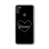 Forever heart black: Samsung Galaxy A11 Transparant Hoesje