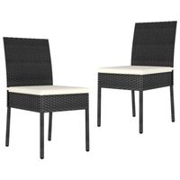 vidaXL Tuinstoelen 2 st poly rattan zwart - thumbnail