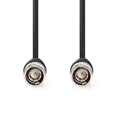 Nedis BNC-Videokabel | BNC Male | BNC Male | Vernikkeld | 75 Ohm | 2.00 m | Rond | PVC | Zwart | Label - CVGL01000BK20