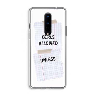 No Girls Allowed Unless: OnePlus 8 Transparant Hoesje