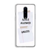 No Girls Allowed Unless: OnePlus 8 Transparant Hoesje
