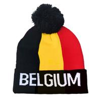 Verkleed muts - Supporters Belgie - voor volwassenen - in vlag kleuren - polyester - thumbnail