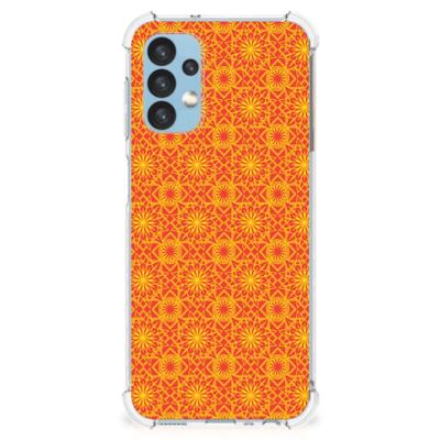 Samsung Galaxy A13 (4G) Doorzichtige Silicone Hoesje Batik Oranje Samsung Galaxy A13 (4G) Doorzichtige Silicone Hoesje Batik Oranje