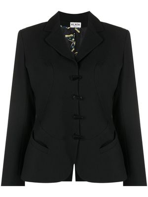 Alaïa Pre-Owned tailleur-jupe à revers crantés (1991-1992) - Noir