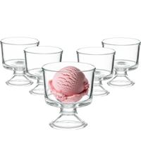 Vivalto IJcoupes/ijs/dessert serveer schaaltjes - op voet - set 6x stuks - glas - 290 ml - IJsjeshouders - thumbnail