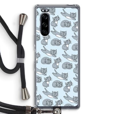 Poezen: Sony Xperia 5 Transparant Hoesje met koord