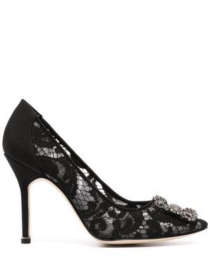 Manolo Blahnik escarpins Hangisi 102 mm en dentelle - Noir