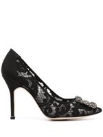 Manolo Blahnik escarpins Hangisi 102 mm en dentelle - Noir