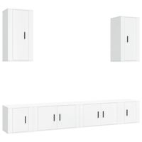 The Living Store TV-Meubelset - Klassiek - Wit - 2x 80 x 34.5 x 40 cm / 2x 40 x 34.5 x 40 cm / 2x 40 x 34.5 x 80 cm