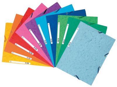 Exacompta elastomap, 3 kleppen, ft A4, geassorteerde kleuren, pak van 10
