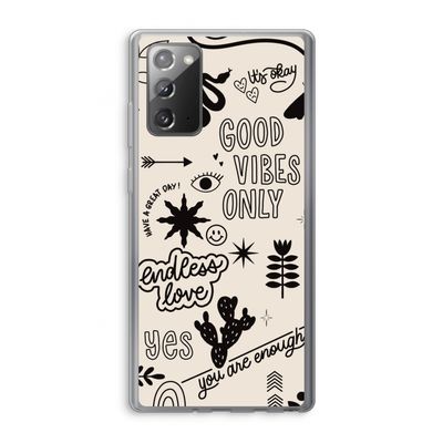 Good vibes: Samsung Galaxy Note 20 / Note 20 5G Transparant Hoesje