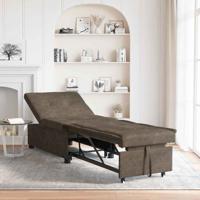 Slaapbank Donkergrijs 67 x 194 x 38 cm Faux suede leer