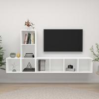 3-delige Tv-meubelset spaanplaat wit