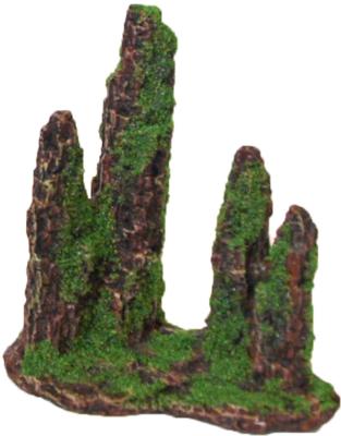 Polyresin ornament rotszuilen met mos 15 cm - Gebr de boon