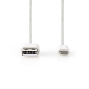 Nedis Lightning Kabel | Apple Lightning 8- Pins naar USB-A Male | 1 m | Grijs / Wit | 1 stuks - CCBW39300WT10 CCBW39300WT10