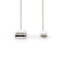 Nedis Lightning Kabel | Apple Lightning 8- Pins naar USB-A Male | 1 m | Grijs / Wit | 1 stuks - CCBW39300WT10 CCBW39300WT10 - thumbnail